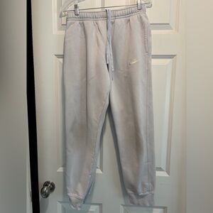 Nike Light Gray Sweatpants with Black Logo